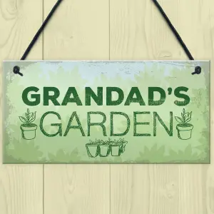 Red Ocean Grandads Garden Hanging Summer House Shed Sign Garden Plaque Birthday Gifts For Grandad