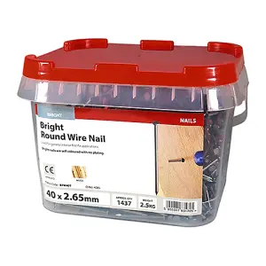 TIMCO Round Wire Nails Bright - 40 x 2.65