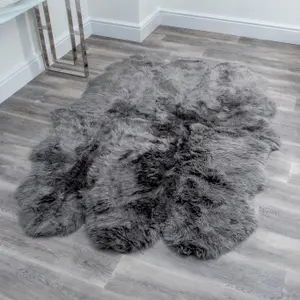 Luxurious Sextuple Grey Sheepskin Rug