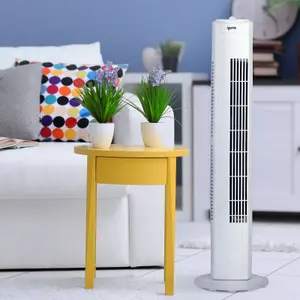 Igenix DF0029 Tower Fan, Oscillating, 29 Inch, 3 Speed Settings with Auto Shut Off, White