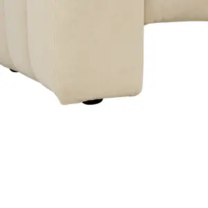 Left Hand Vegan Faux Leather Chaise Lounge Off-White LANNILS