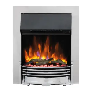 Dimplex Optiflame 2kW Chrome effect Electric Fire (H)550mm (W)403mm (D)90mm