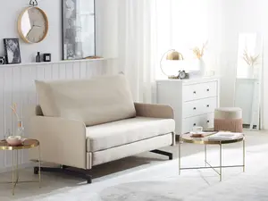 Beliani Retro Sofa Bed BELFAST Beige