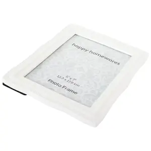 Traditional and Elegant Mat White Resin 5x7 Picture Frame Landscape or Portrait