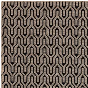 Global Black Lattice Cotton Jute Rug Rug 120x170cm for the