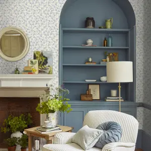 Laura Ashley Light Blue & White Misterton Trail Smooth Wallpaper