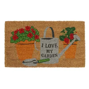 Eco-Friendly Latex Backed Coir Door Mat, I Love My Garden