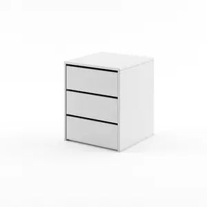 Idea 13 Contemporary Chest Of Drawers Internal Cabinet Bedside 3 Drawers White(H)600mm (W)500mm (D)470mm