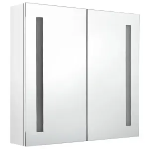 Berkfield LED Bathroom Mirror Cabinet Shining White 62x14x60 cm