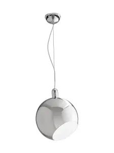 Luminosa NARCISO Dome Pendant Ceiling Light Chrome 30x34.5cm