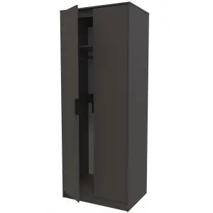 Fuji 2 Door Wardrobe in Graphite (Ready Assembled)