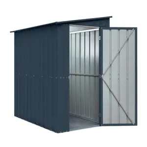 4 x 8 Pent Metal Garden Shed - Anthracite Grey (4ft x 8ft / 4' x 8' / 1.2m x 2.4m)