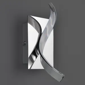 Spiral Chrome effect LED Wall light