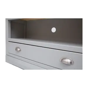 Loreo Light Grey 1 Drawer TV Cabinet Chrome Cup Handle