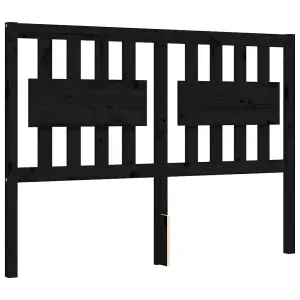 Berkfield Bed Frame with Headboard Black 140x190 cm Solid Wood