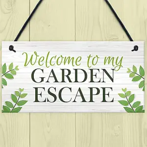 Garden Signs And Plaques Garden Escape Sign Summerhouse Shed Decking Sign