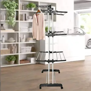 Ram 4 TIER Deluxe Clothes Dryer Airer With Laundry Hooks