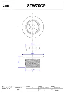 McAlpine Shower Waste Outlet and Grid - Chrome Plated on Plastic 70mm Diameter