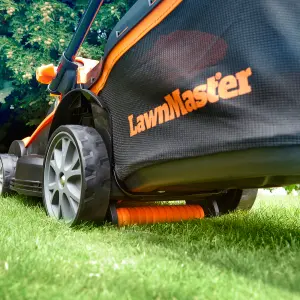 LawnMaster MX 24V 37cm Cordless Lawn Mower with Spare Battery and Rear Roller - 2 Year Guarantee