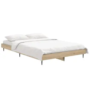 Berkfield Bed Frame Sonoma Oak 120x190 cm 4FT Small Double Engineered Wood