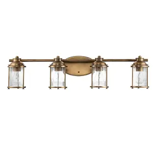 Luminosa Kichler Ashland Bay Wall Lamp Natural Brass, IP44