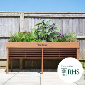 VegTrug Aluminium Raised Bed Planter 1.8m - Teak Wood Effect