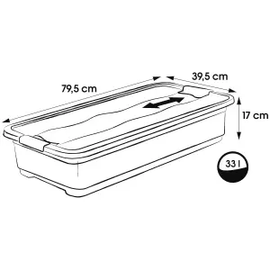 Keeeper Crystal Box 33 Litre with Lid - Transparent