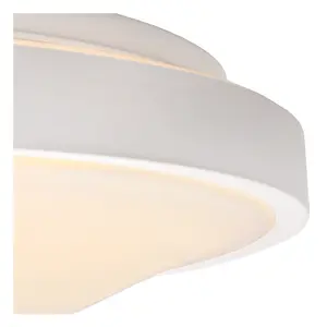 Lucide Dasher Modern Flush ceiling light Bathroom 29,3cm - LED - 1x12W 2700K - IP44 - White