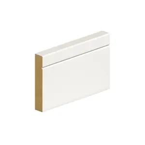 PACK OF 5 (Total 5 Units) - 18mm Thick Primed MDF Round & V Groove Skirting Board - 18mm (T) x 144mm (W) x 4200mm (L)