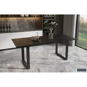 Rectangular Dining Table Mango Black / 76 H x 200 L x 100 W cm