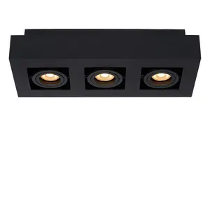 Lucide Xirax Modern Ceiling Spotlight - LED Dim to warm - GU10 - 3x5W 2200K/3000K - Black