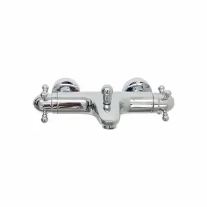 ENKI Gallant Chrome Traditional Wall Mounted Brass Thermostatic Bath Shower Mixer Tap BBT0217