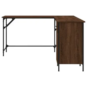 Berkfield Desk Brown Oak 141x141x75 cm Engineered Wood