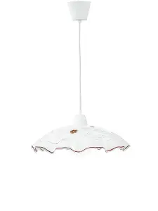 Luminosa VICTORIA Dome Pendant Ceiling Light White 42x30cm