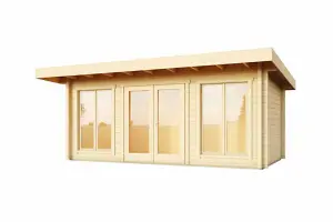 Dorset 73-Log Cabin, Wooden Garden Room, Timber Summerhouse, Home Office - L480 x W250 x H238.95 cm