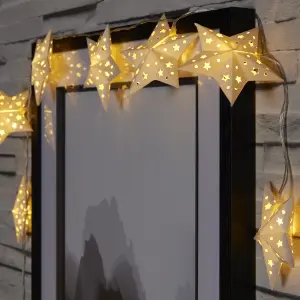 Paper star Battery-powered Warm white 10 LED Indoor String lights