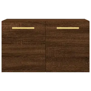 Berkfield Wall Cabinet Brown Oak 60x36.5x35 cm Engineered Wood