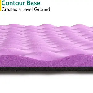 Contour Camping Mat 15mm Thick Sleeping Roll Pad Waterproof Lightweight Purple Trail