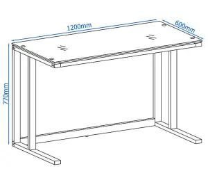 Air Desk with Top-plate in Smoked Glass