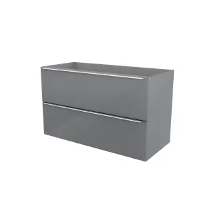 GoodHome Imandra Grey Wall-mounted Vanity unit & basin set - Includes Lana basin (W)1004mm