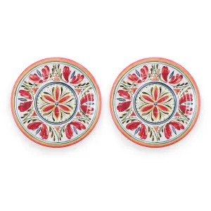 Purely Home Mediterranean Melamine Dinner Plates - Set of 2