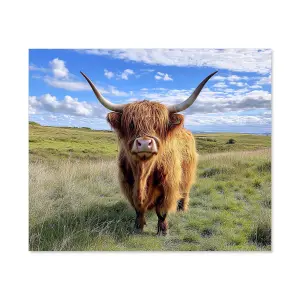 Highland Cow In Summer Kitchen Splashback