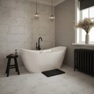 Johnson Tiles Veneto Grey Gloss Ceramic Indoor Wall tile Sample