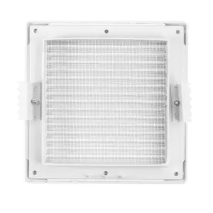 White Air Vent Grille/duct covers with Fly Screen / Anti-Insect Mesh,no screws visible-separate backplate (135mm x135mm square)