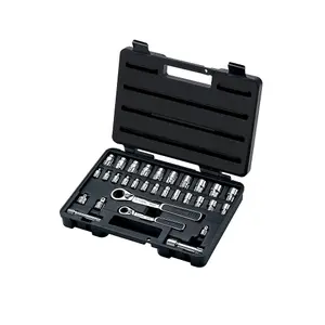 Sata 30Pc 1/4 And 3/8 Drive 6 Point Metric Pass-Thru Ratchet Socket Set