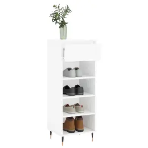 Shoe Cabinet High Gloss White 40x36x105 cm Engineered Wood