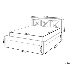 Wooden EU Double Size Bed White TANNAY