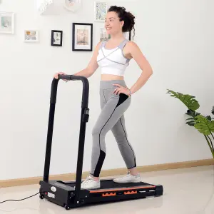 HOMCOM 1-6 km/h Folding Motorised Treadmill Walking w/ Remote Control Black