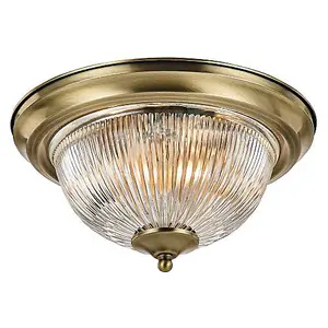 Traditional Antique Brass IP44 Bathroom Ceiling Light Fitting