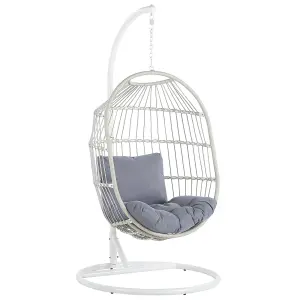 Hanging Chair with Stand ALBA PE Rattan White